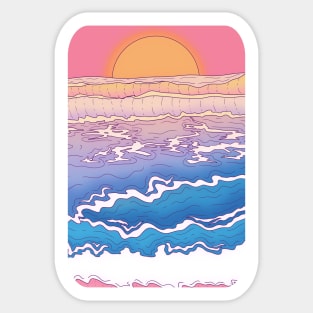 Sunset ocean Sticker